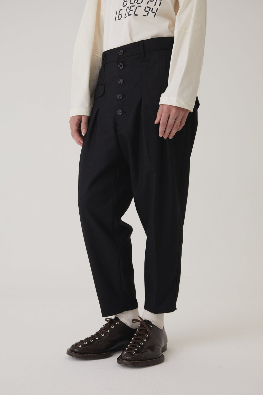 Trousers 11 - Wool100% Army Serge - Black - Christopher Nemeth - Bottoms - Wholesale AW25 - 9000000000803
