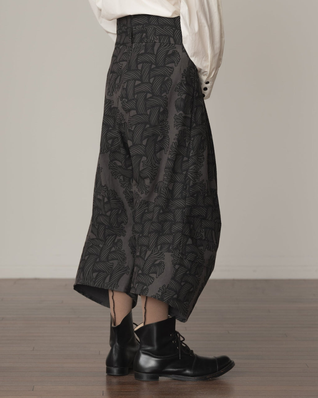 Trousers 20 - Cotton100% Oxford Print - Isle Rope Print - Grey - Christopher Nemeth - Bottoms - Christopher Nemeth - 0-01760-02