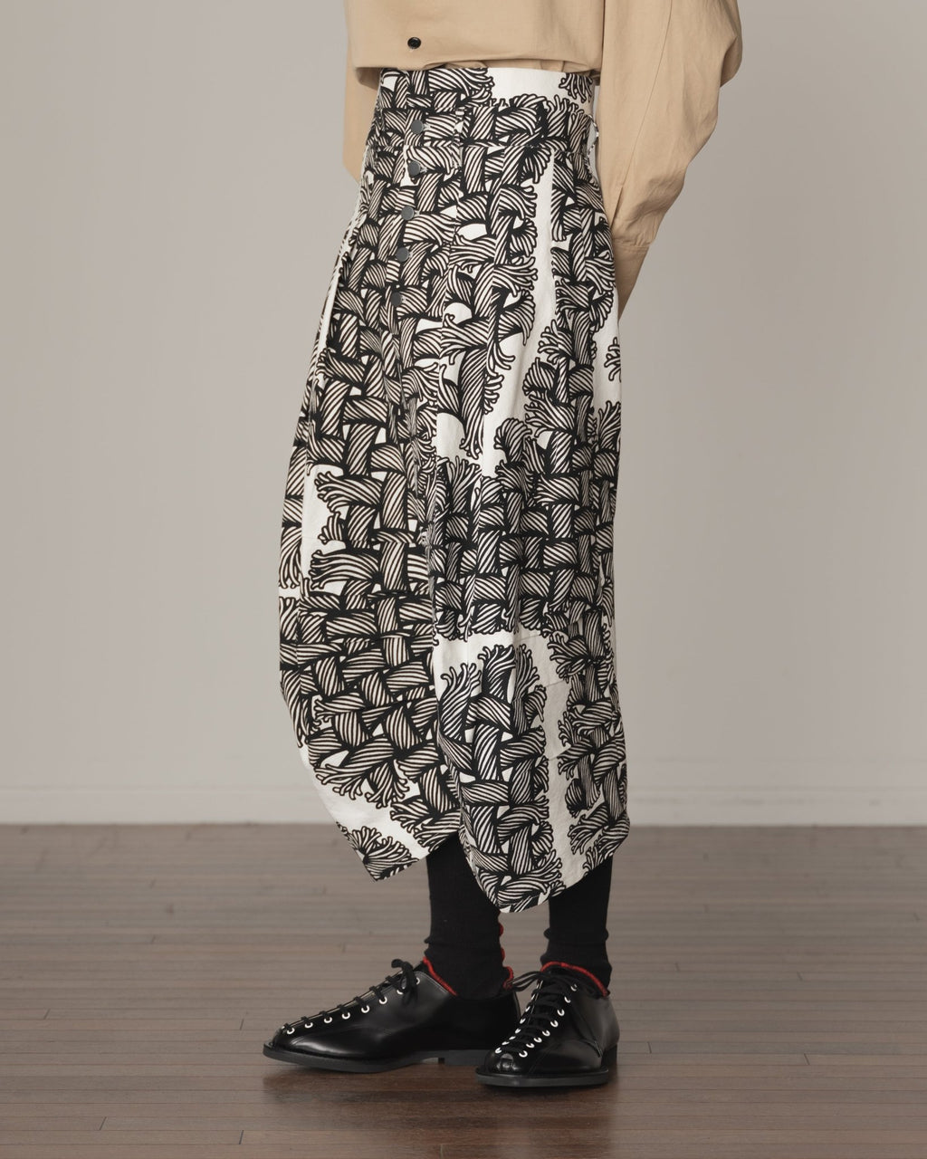 Trousers 20 - Cotton100% Oxford Print - Isle Rope Print - Off White - Christopher Nemeth - Bottoms - Christopher Nemeth - 0-01758-02