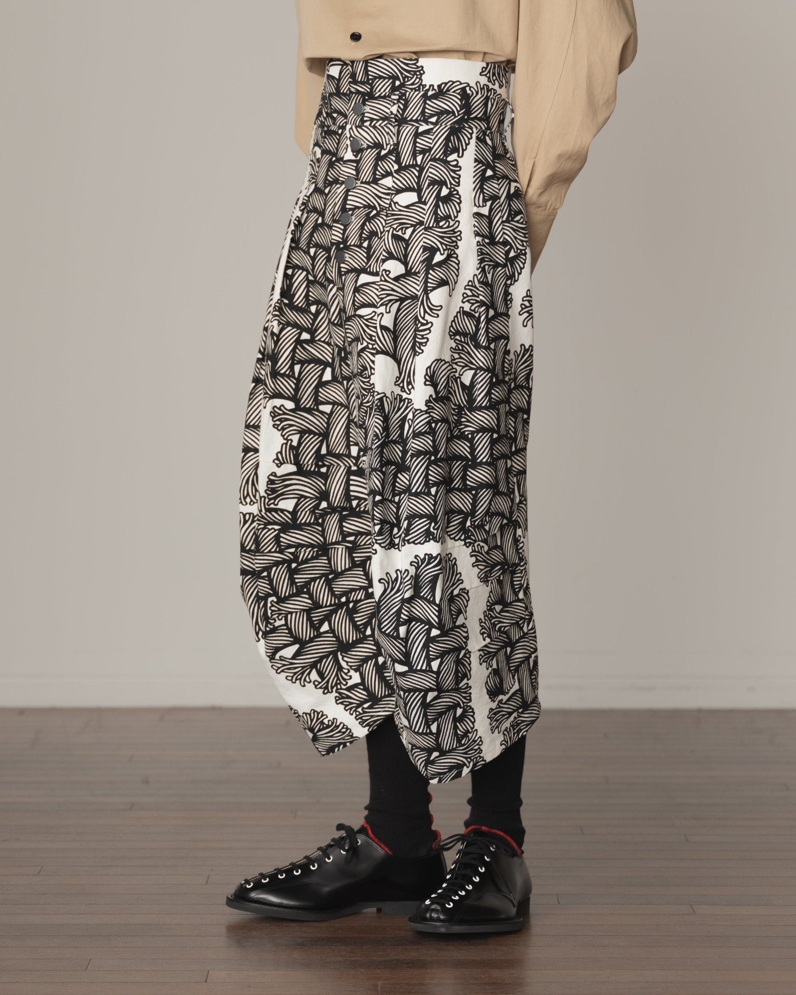 Trousers 20 - Cotton100% Oxford Print - Isle Rope Print - Off White - Christopher Nemeth - Bottoms - Christopher Nemeth - 0-01758-02