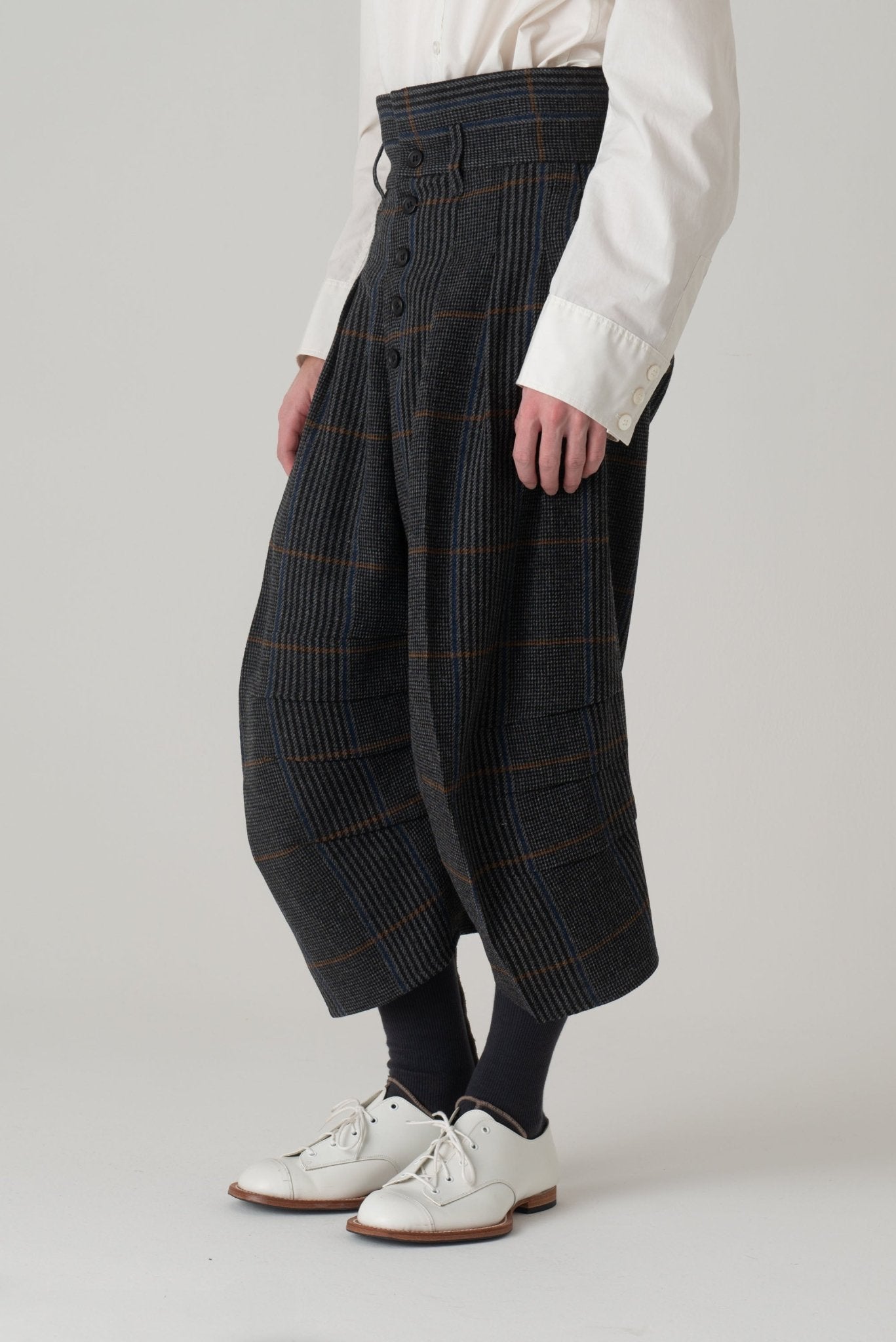Trousers 20 - Wool100% HW Check - Grey - Christopher Nemeth - Bottoms - Wholesale AW24 - 9 - 000065 - 02