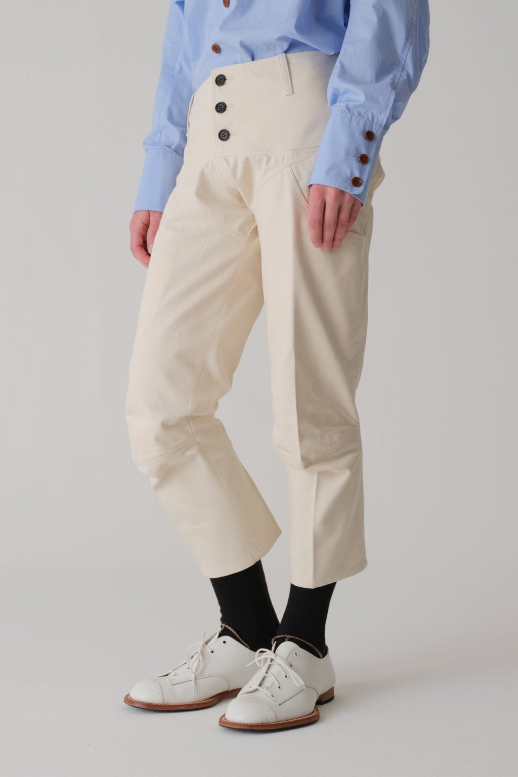 Trousers 2036 - Organic Cotton 100% Drill - Natural - Christopher Nemeth - Trousers - Wholesale SS25 - 9 - 000000051 - 03