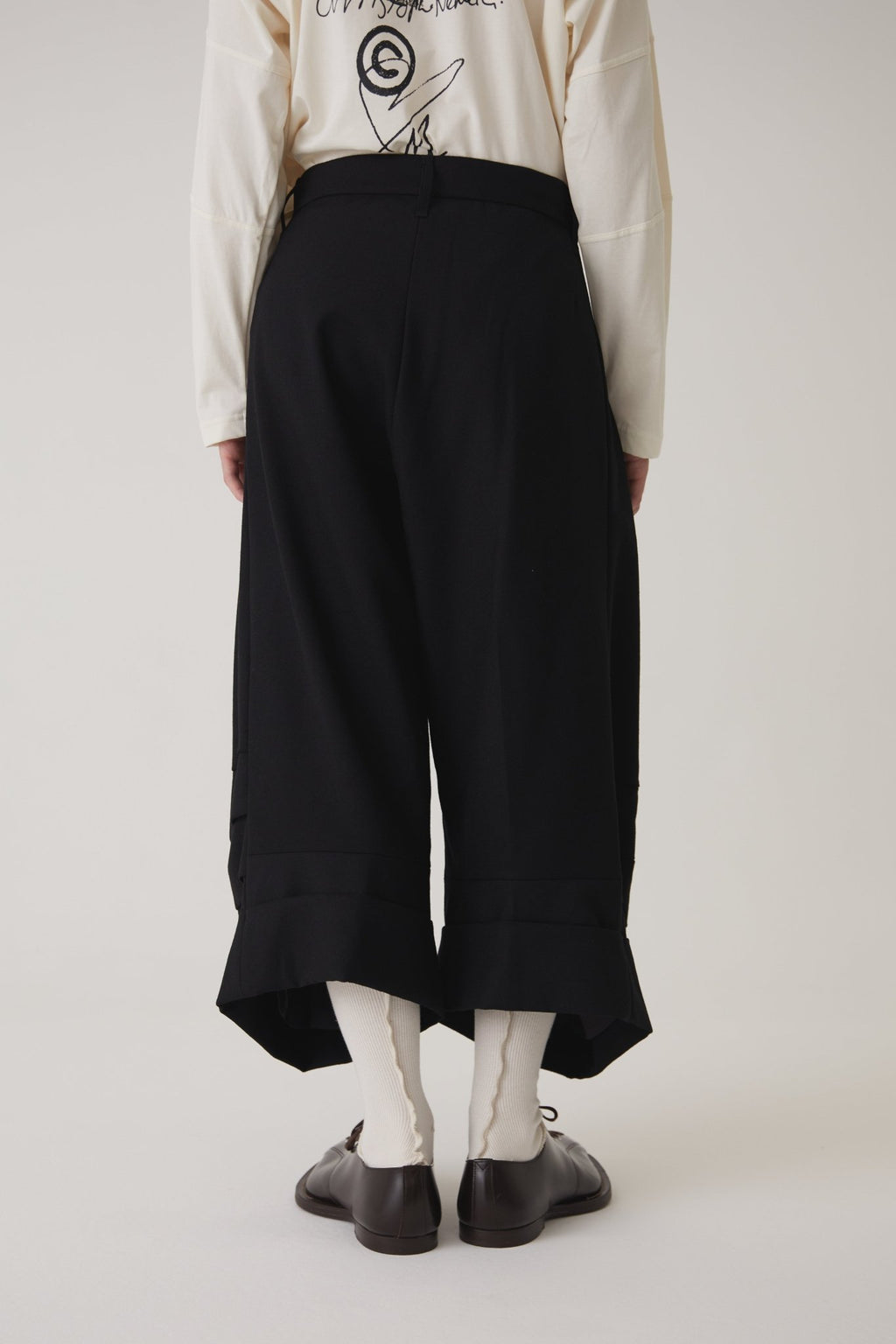 Trousers 21B - Wool100% Serge 450CS - Black - Christopher Nemeth - Bottoms - Wholesale AW24 - 9 - 000035 - 02