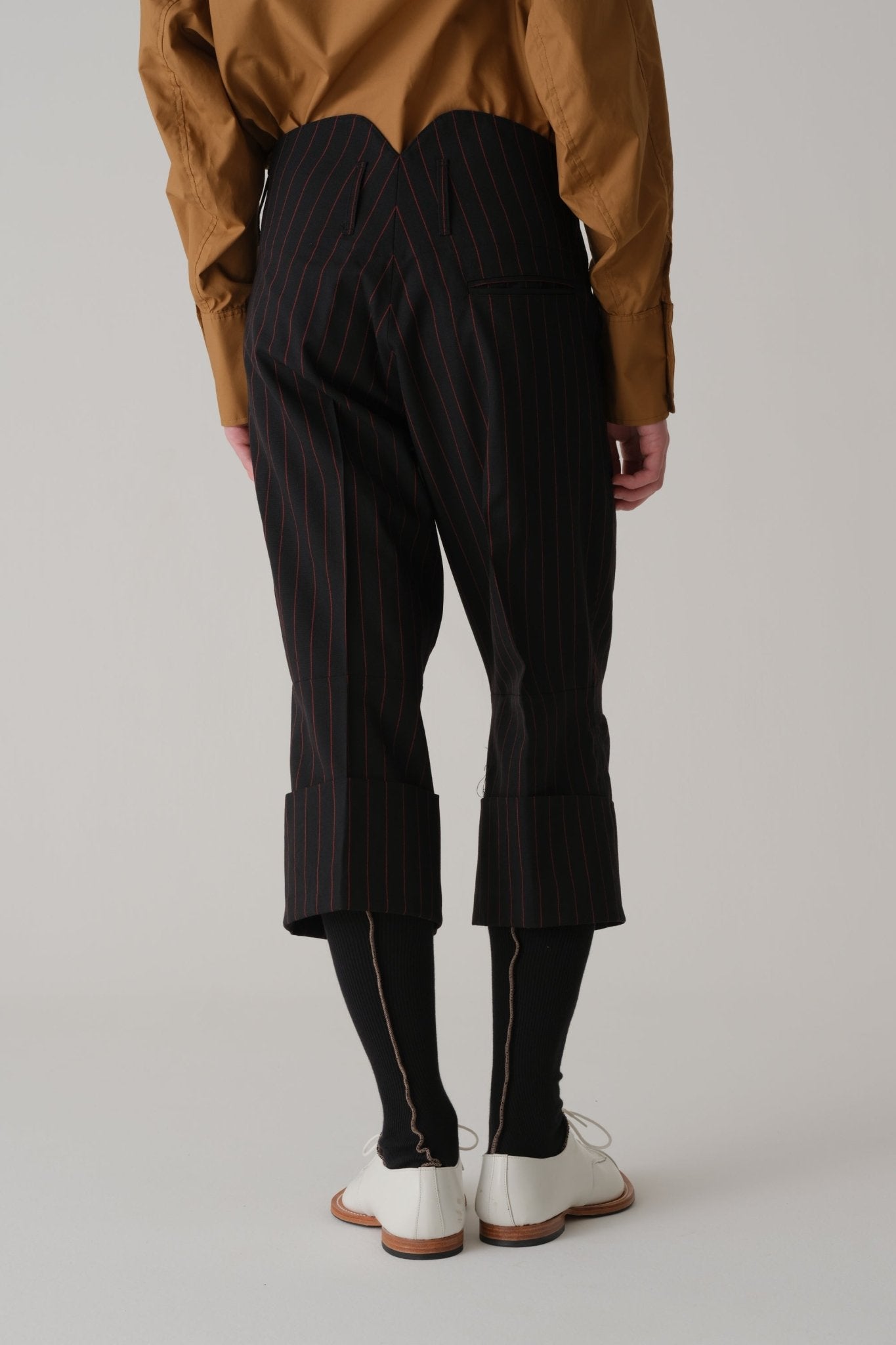 Trousers 386 - Wool 100% Tropical Red Stripes-Black – Christopher