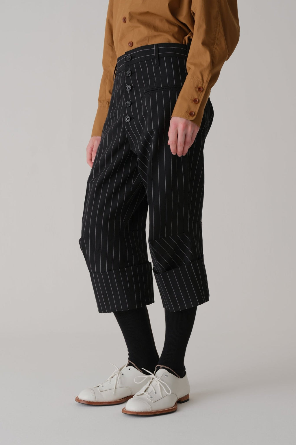 Trousers 386 - Wool 100% Tropical - White - Stripes - Black - Christopher Nemeth - Trousers - Wholesale SS25 - 9 - 000000027 - 03