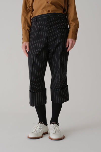 Trousers 386 - Wool 100% Tropical - White - Stripes - Black - Christopher Nemeth - Trousers - Wholesale SS25 - 9 - 000000027 - 03