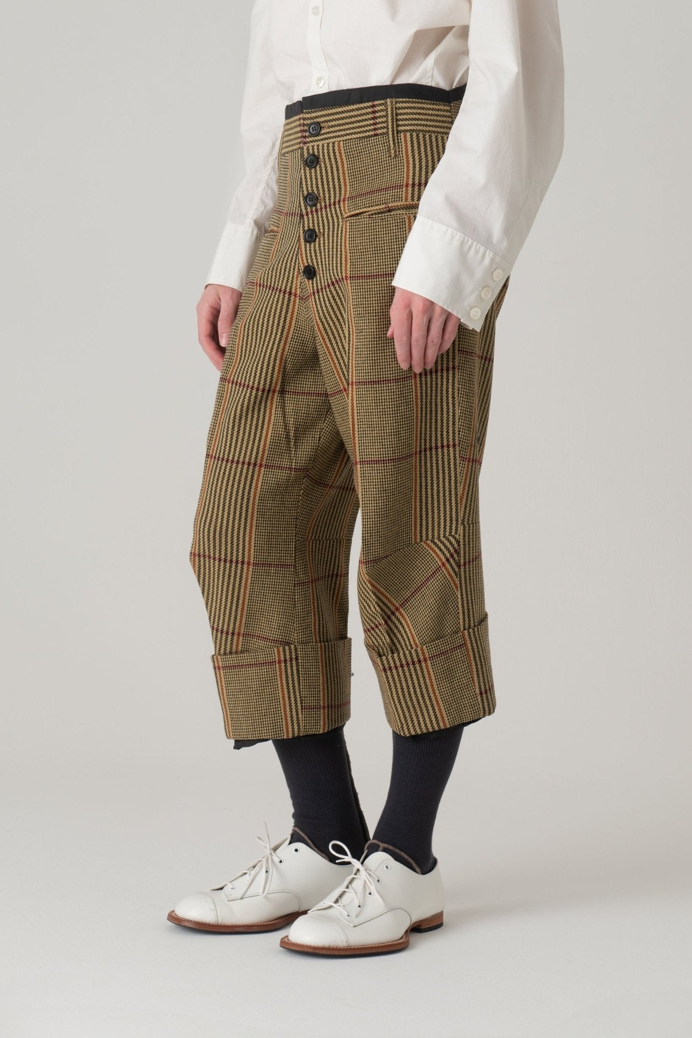 Trousers 386 - Wool100% HW Check - Yellow - Christopher Nemeth - Bottoms - Wholesale AW24 - 9 - 000068 - 03