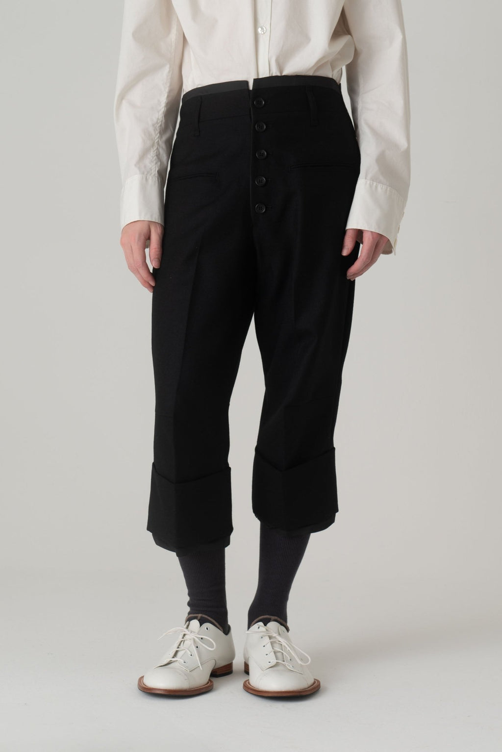 Trousers 386 - Wool100% Serge 450CS - Black - Christopher Nemeth - Bottoms - Wholesale AW24 - 9 - 000039 - 03