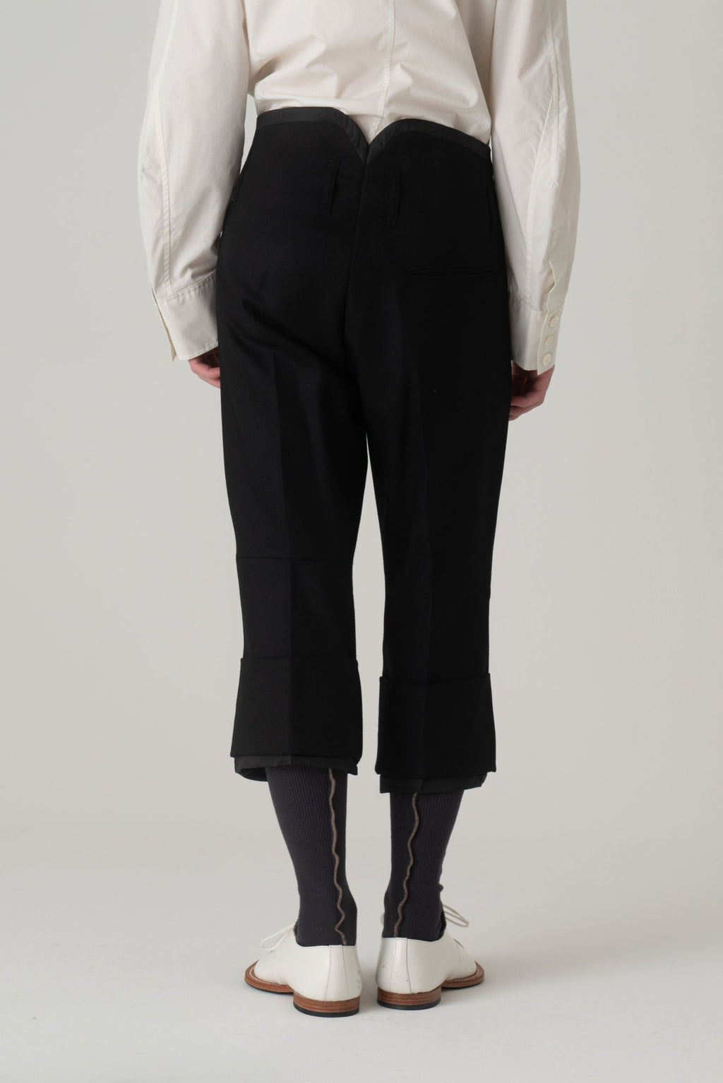 Trousers 386 - Wool100% Serge 450CS - Black - Christopher Nemeth - Bottoms - Wholesale AW24 - 9 - 000039 - 03
