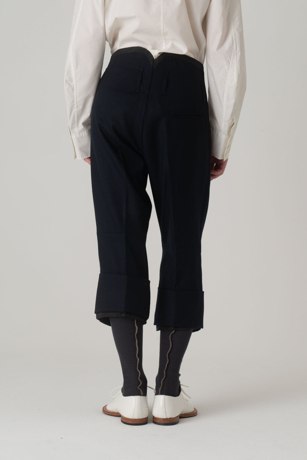 Trousers 386 - Wool100% Serge 450CS - Navy - Christopher Nemeth - Bottoms - Wholesale AW24 - 9 - 000040 - 03