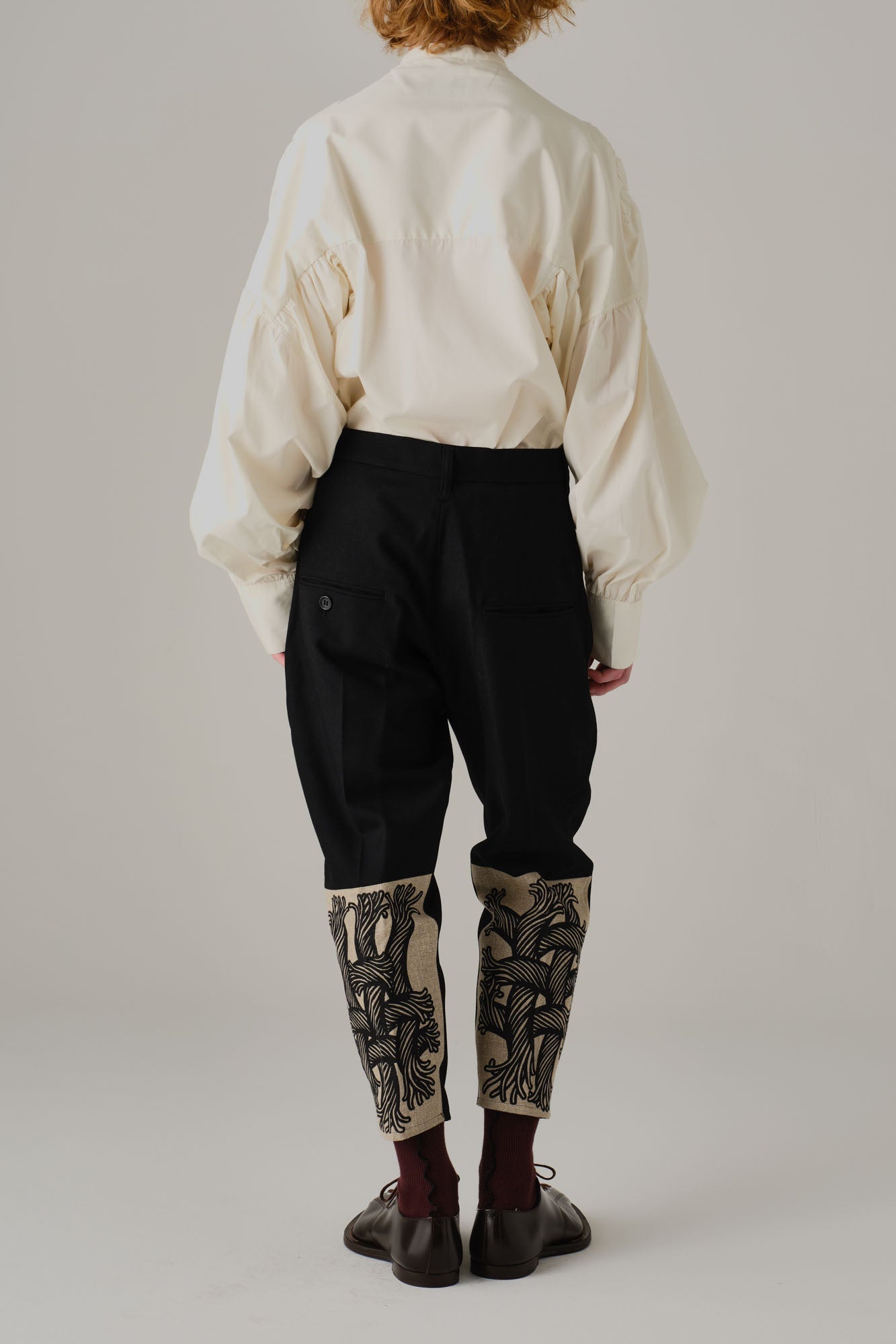 Trousers 42- Mix Wool100% Army Serge/Linen100%- 42 Pattern Rope