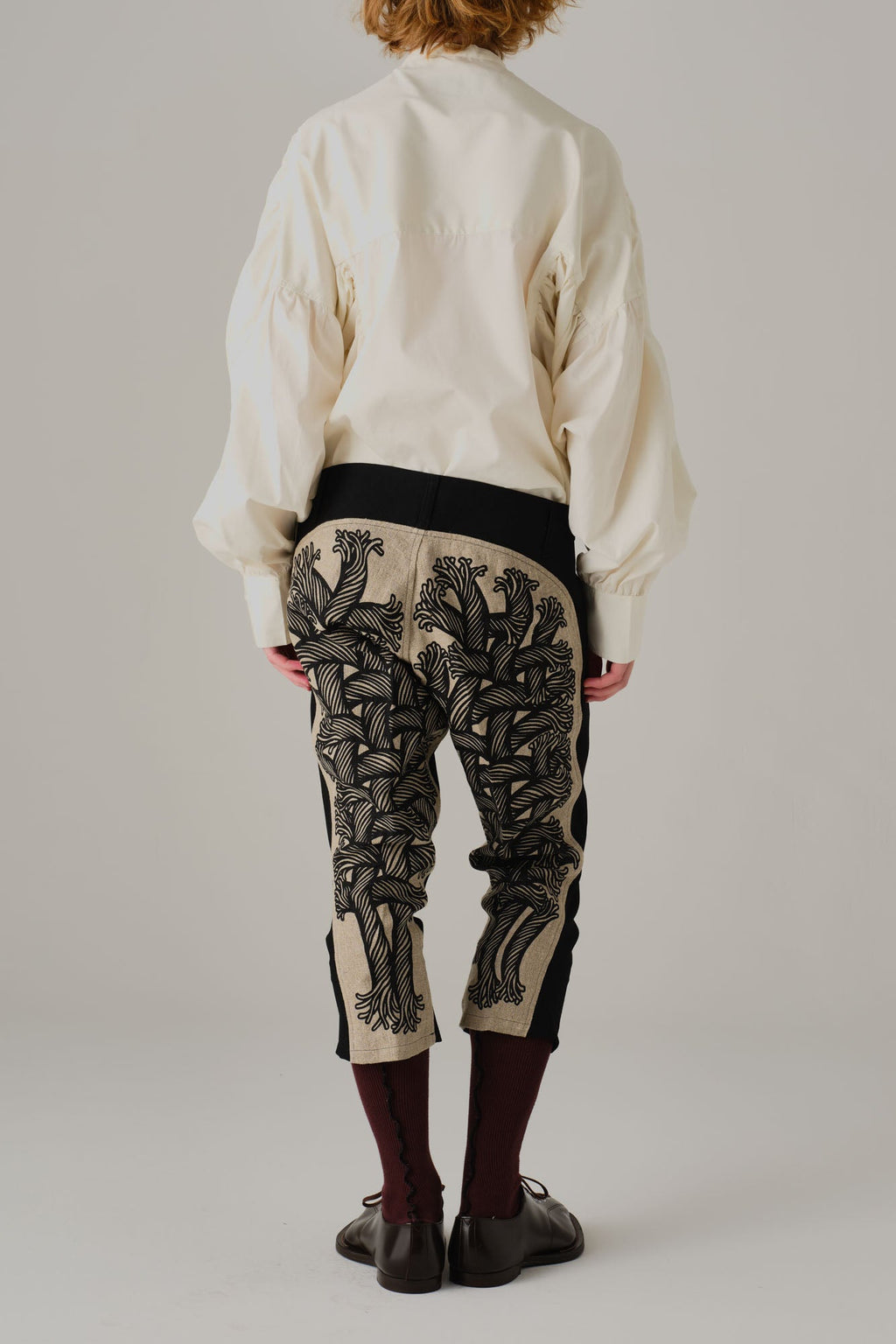 Trousers 4375 - Mix Wool100% Army Serge/Linen100% - 4375 Pattern Rope - Black/Natural - Christopher Nemeth - Bottoms - Wholesale AW25 - 9000000001703