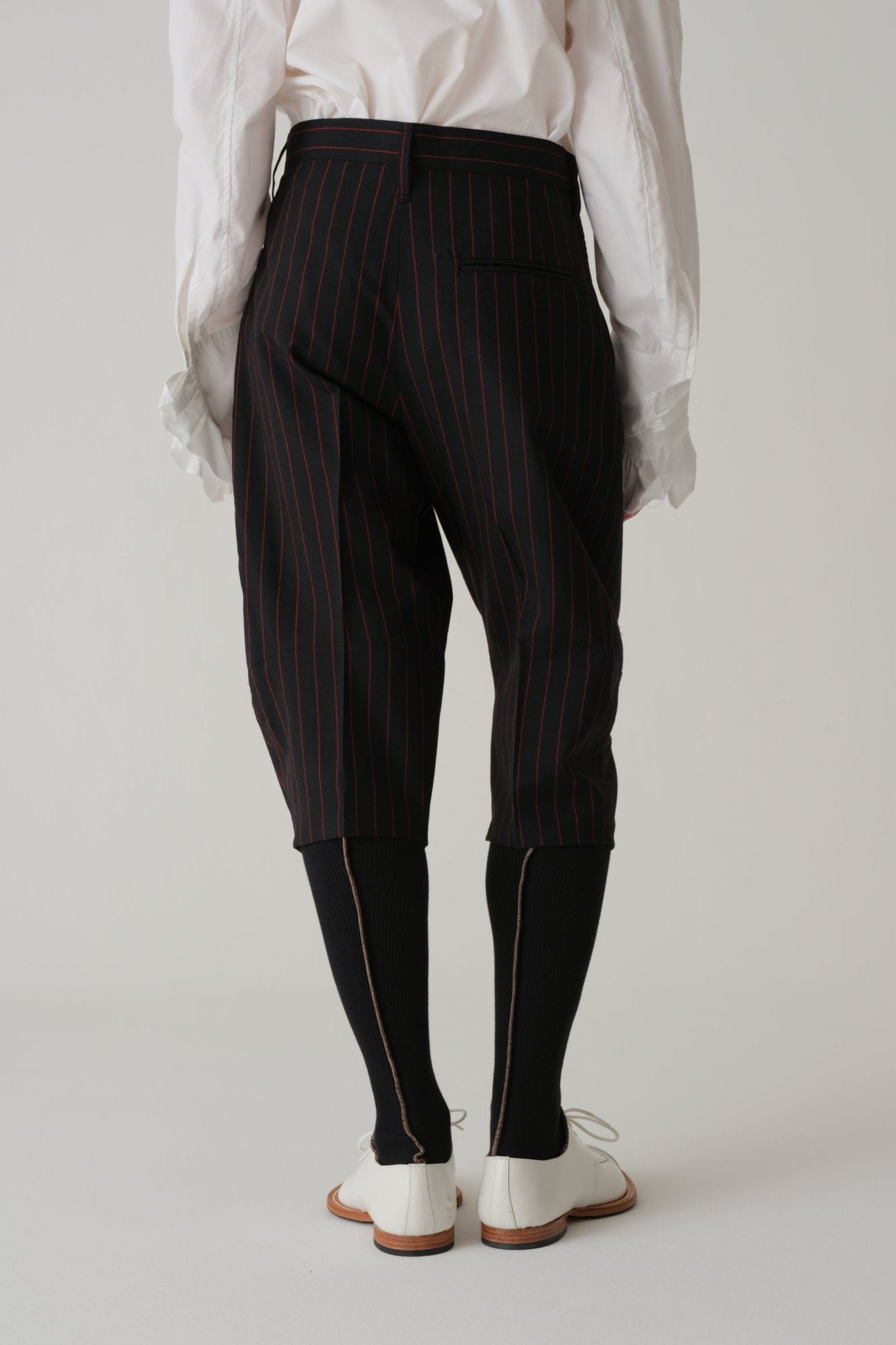 Trousers 438 - Wool 100% Tropical - Red - Stripes - Black - Christopher Nemeth - Trousers - Wholesale SS25 - 9 - 000000030 - 03