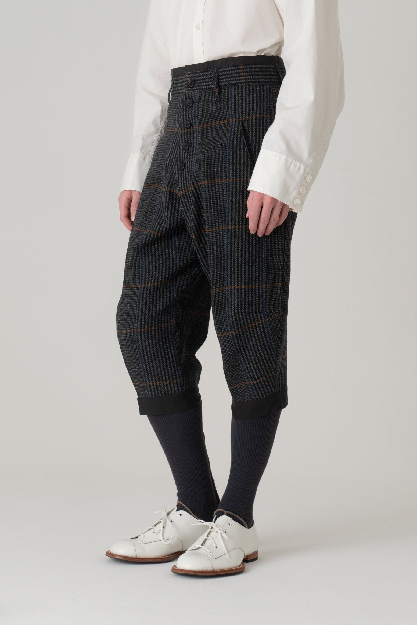 Trousers 438- Wool100% HW Check- Grey – Christopher Nemeth