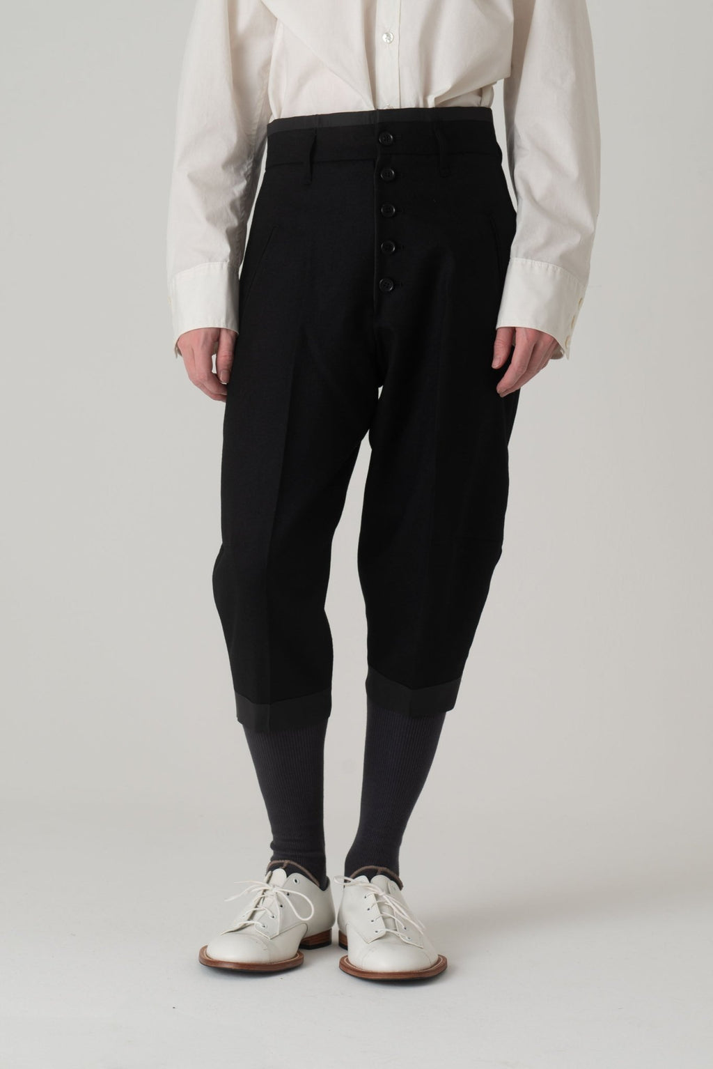 Trousers 438 - Wool100% Serge 450CS - Black - Christopher Nemeth - Bottoms - Wholesale AW24 - 9 - 000037 - 03
