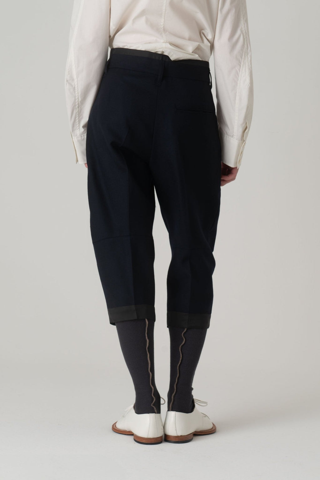 Trousers 438 - Wool100% Serge 450CS - Navy - Christopher Nemeth - Bottoms - Wholesale AW24 - 9 - 000038 - 03