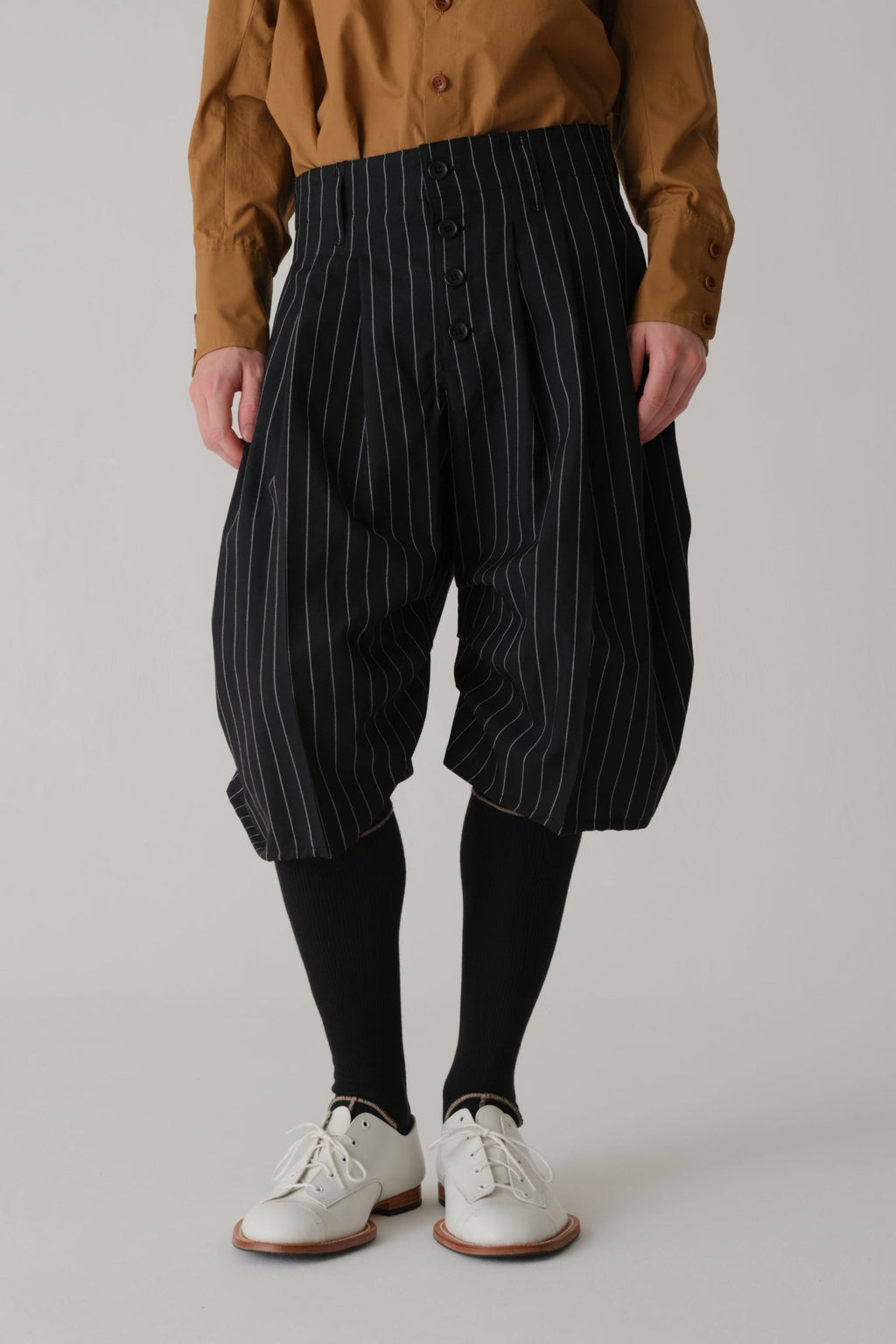 Trousers 64B - Wool 100% Tropical - White - Stripes - Black - Christopher Nemeth - Trousers - Wholesale SS25 - 9 - 000000025 - 02
