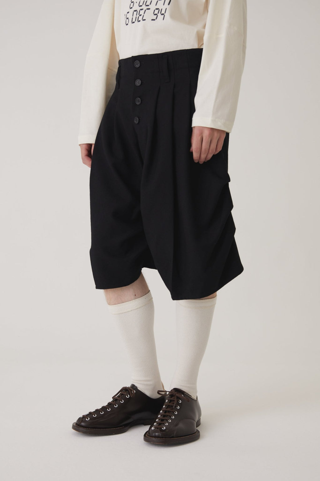 Trousers 64B - Wool100% Serge 450CS - Black - Christopher Nemeth - Bottoms - Wholesale AW24 - 9 - 000043 - 02