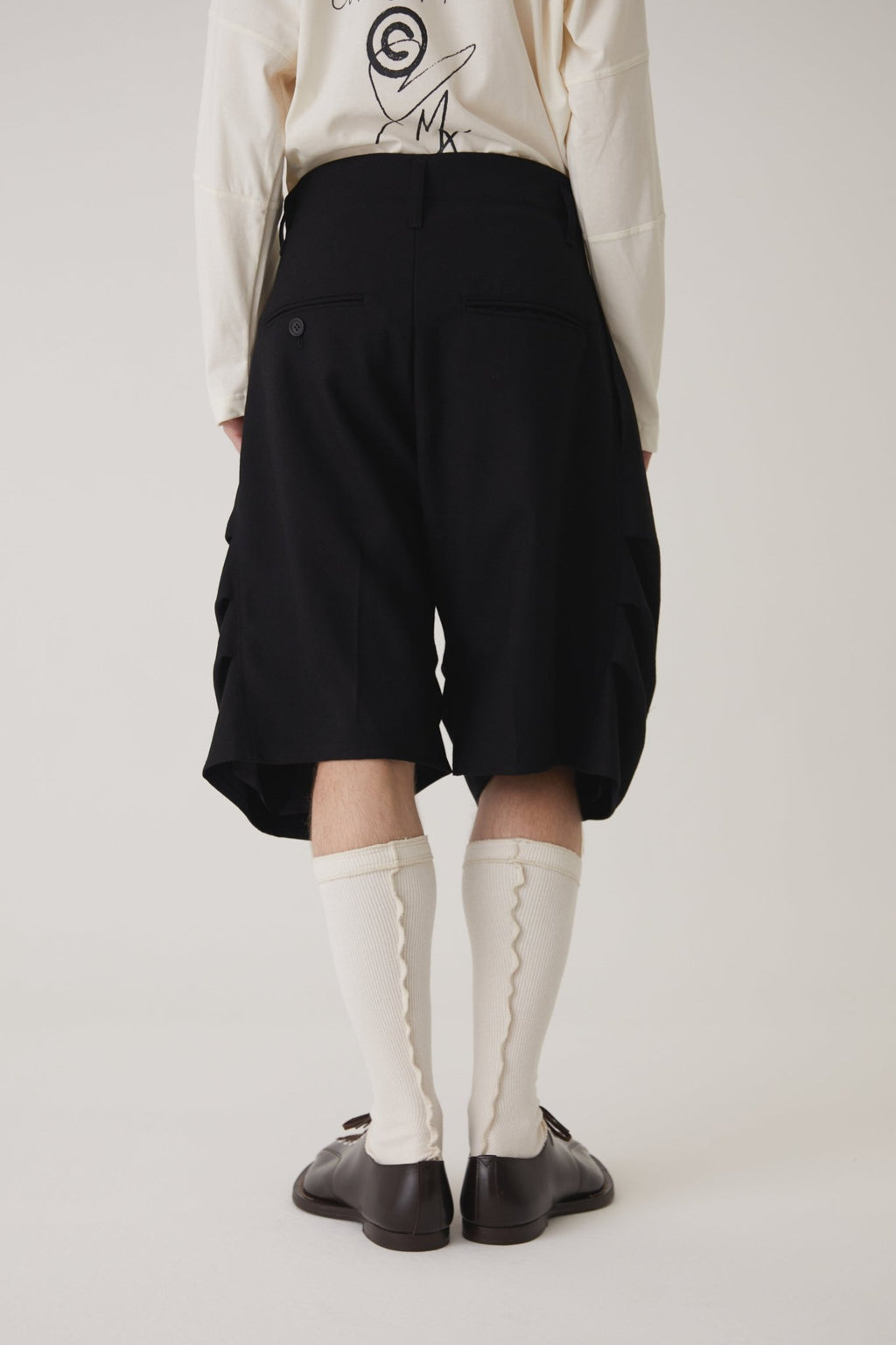 Trousers 64B - Wool100% Serge 450CS - Black - Christopher Nemeth - Bottoms - Wholesale AW24 - 9 - 000043 - 02