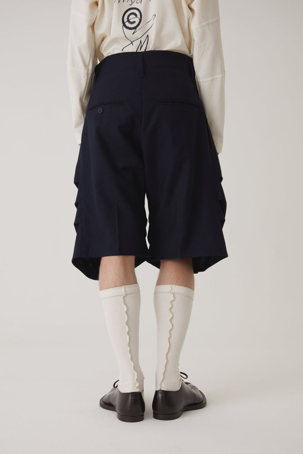 Trousers 64B - Wool100% Serge 450CS - Navy - Christopher Nemeth - Bottoms - Wholesale AW24 - 9 - 000044 - 02