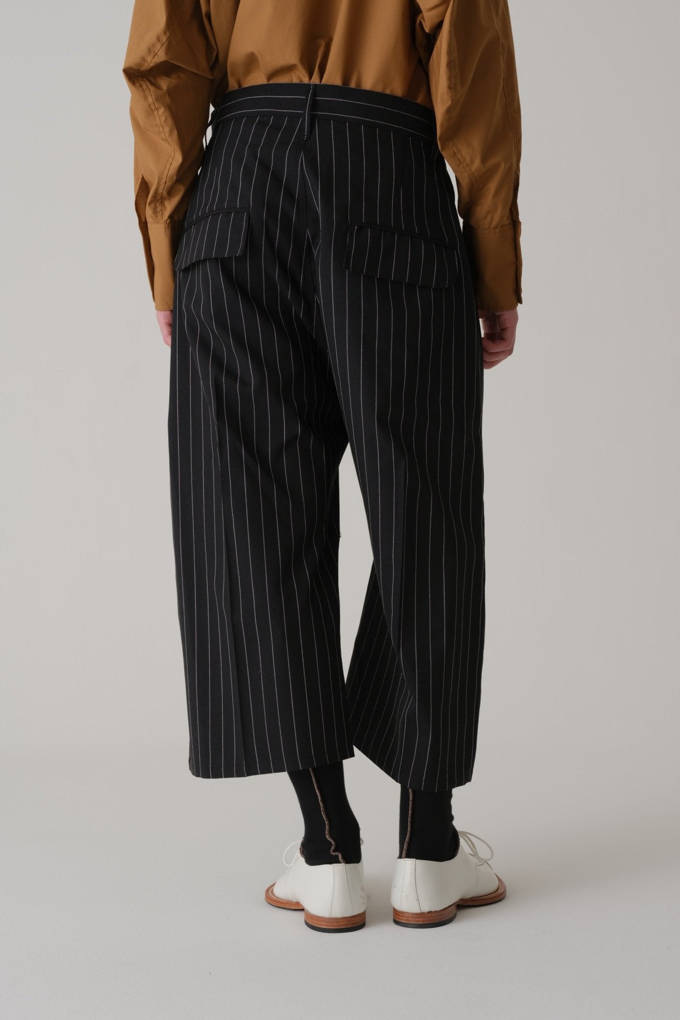 パンツ Christopher Nemeth wool stripe trouser S Trousers 8PT - Wool 100% Tropical White Stripes-Black