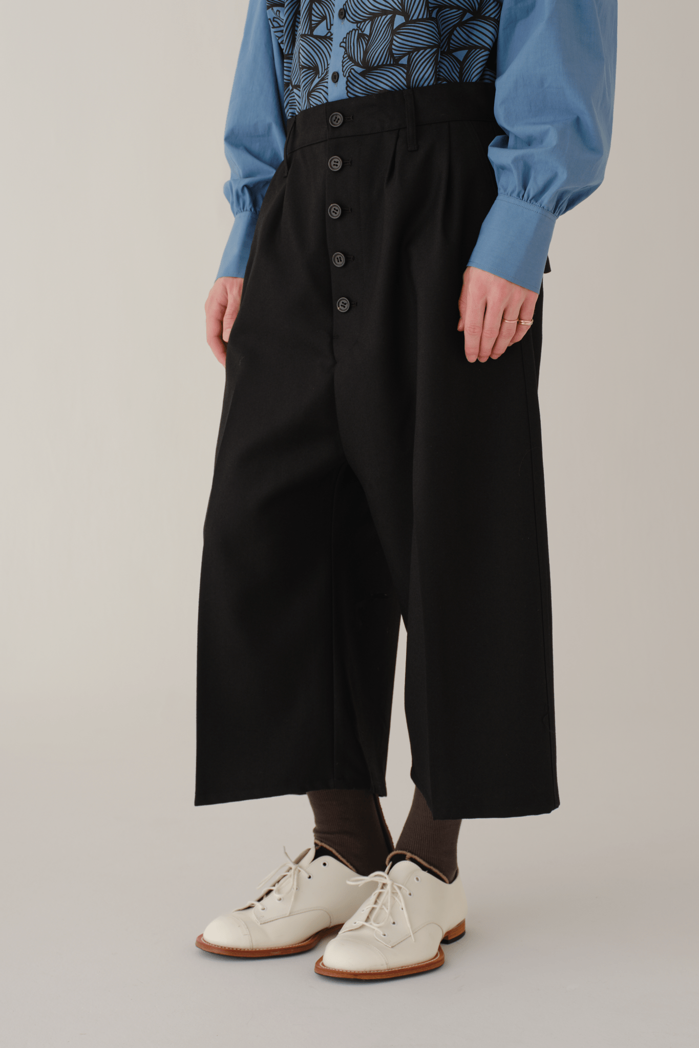 Trousers 8PT - Wool100% Army Serge - Black - Christopher Nemeth - Bottoms - Wholesale AW25 - 9000000000902