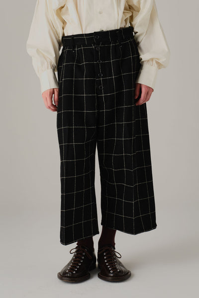 Trousers 8PT - Wool100% Windowpane Tweed - Black - Christopher Nemeth - Bottoms - Wholesale AW25 - 9000000003602