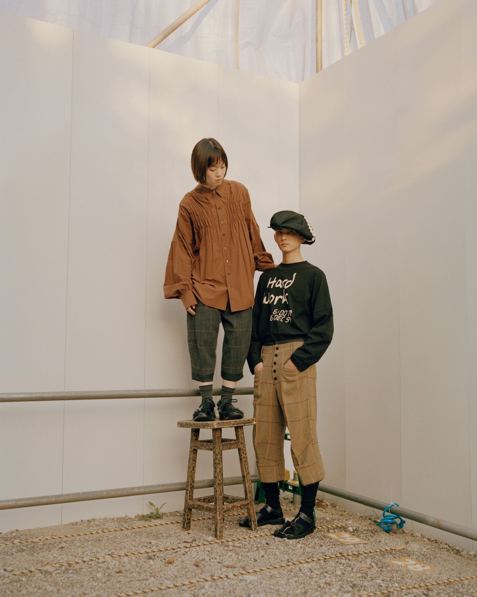 Tshirt 108 - Cotton100% Jersey Print - Hard Work - Off White - Christopher Nemeth - Tops - Wholesale AW24 - 9 - 000088 - 03