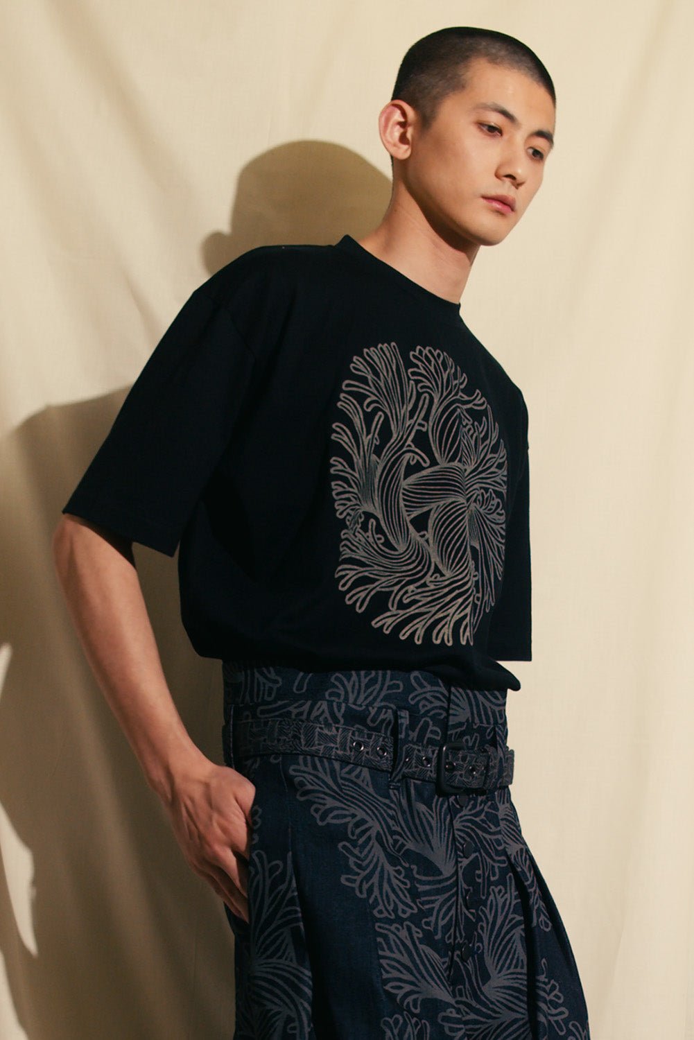 Tshirt Printed - Cotton100% Jersey - Cutout Rope - Oval - Black - Christopher Nemeth - Tops - Online Store - 0 - 00359 - 03