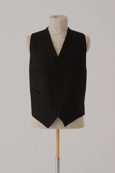 Waistcoat 791B - Wool 100% Tropical - Red - Stripes - Black - Christopher Nemeth - Waistcoat - Wholesale SS25 - 9 - 000000024 - 03