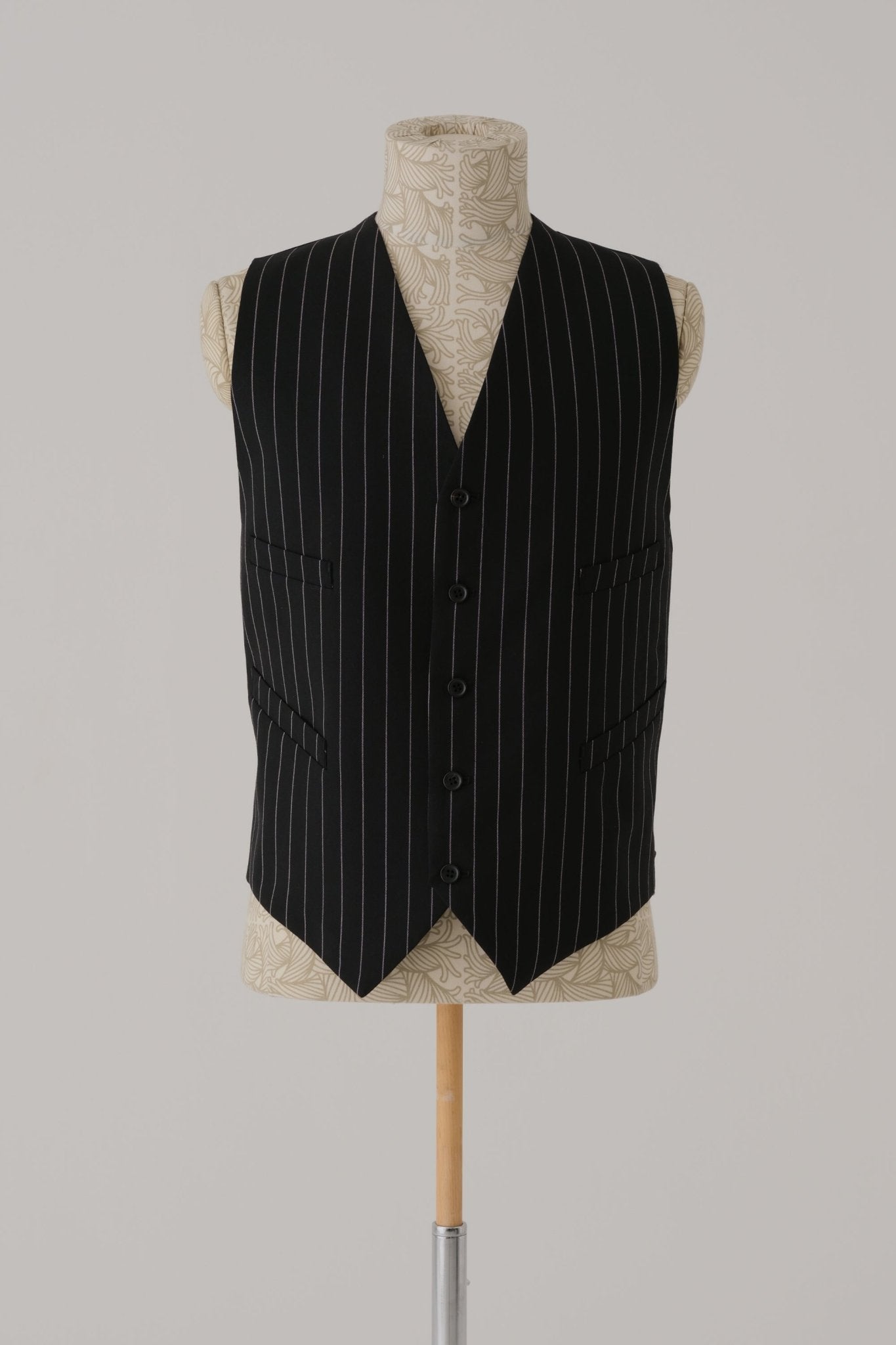 Waistcoat 791B - Wool 100% Tropical - White - Stripes - Black - Christopher Nemeth - Waistcoat - Wholesale SS25 - 9 - 000000023 - 03