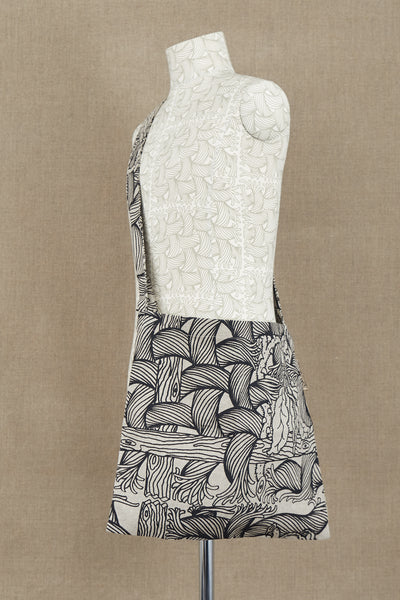 Tote Bag Shoulder Strap- Linen100%- Vine Rope Print- Raw
