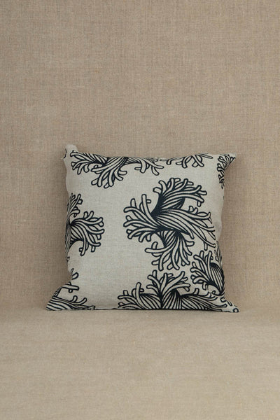Cushion Cover- Heavy Linen100%- L Rope Print- Natural