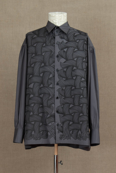 Shirt 893- Cotton100% Broad 100- 89 Pattern Rope- Charcoal