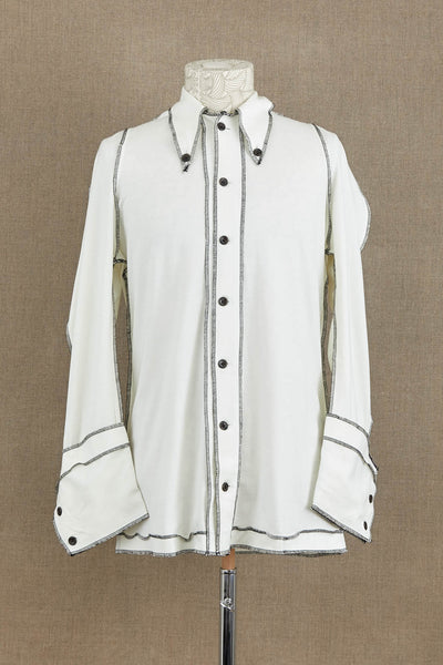 Shirt 93A- Cotton100% White Body- Black Stitch
