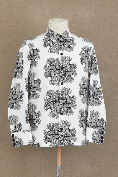 Shirt 18752- Cotton100%Broad- Emb Rope Print- White