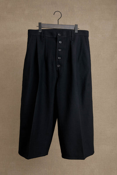 Trousers 8PT- Wool100% Felting Finish- Black
