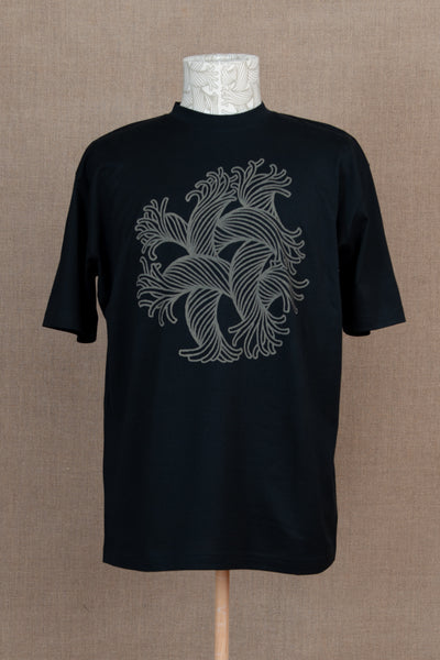Tshirt Printed- Cotton100% Jersey- Emb Rope 2- Black