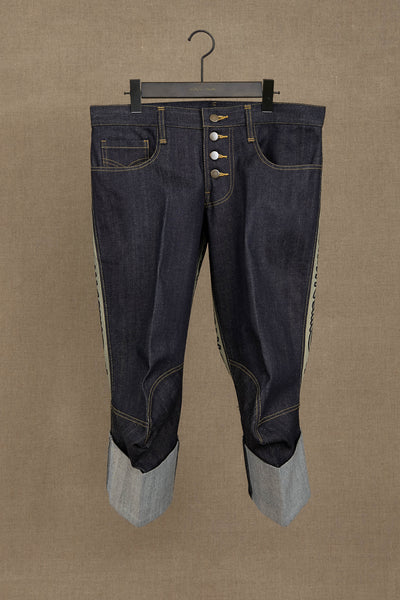 Trousers 26982- Cotton100% Denim- Back Rope- Beige
