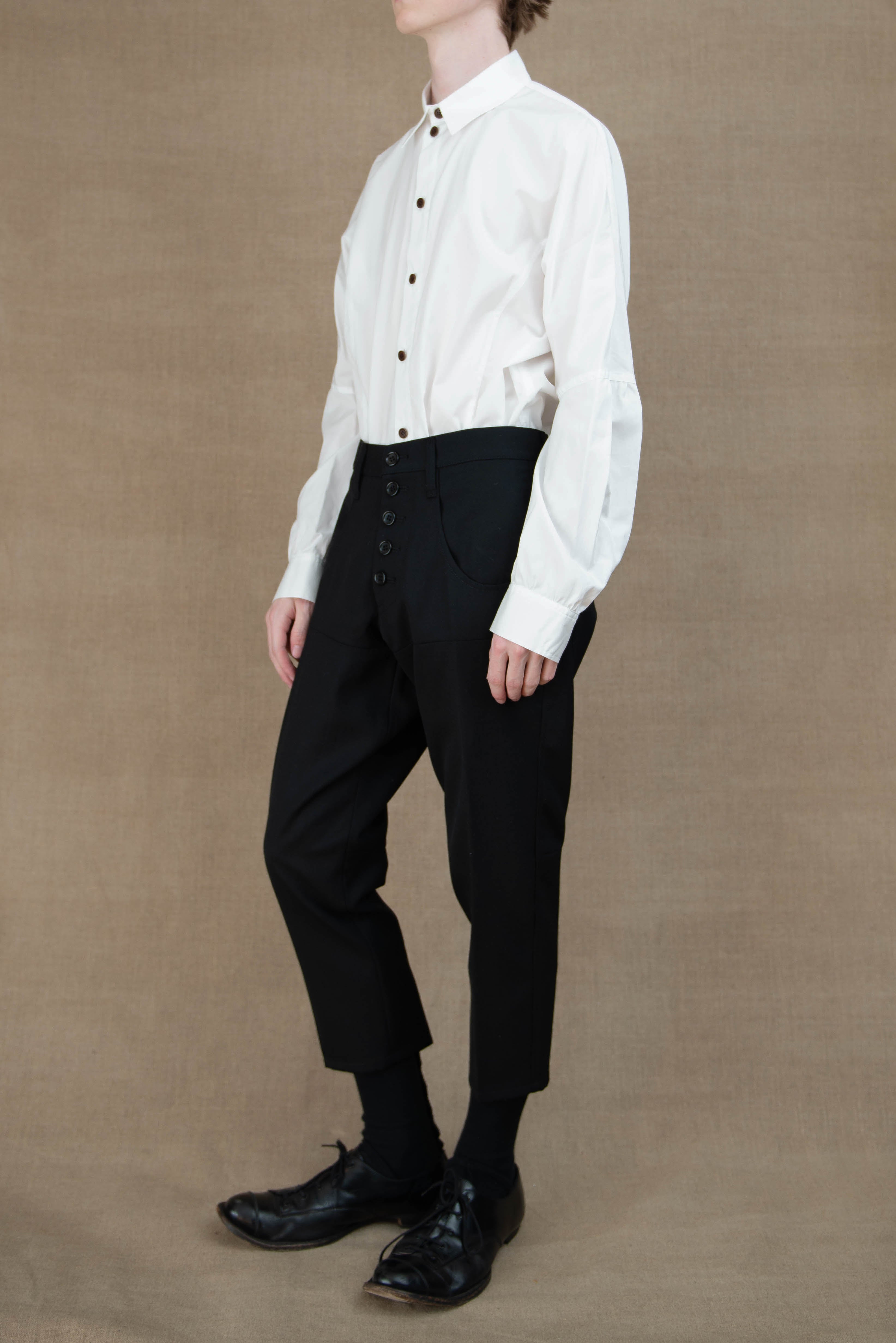 Trousers 42S- Wool Gabardine- Black