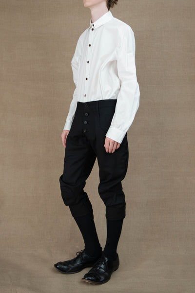 Trousers 2042- Wool100% Serge- Black