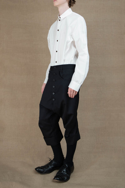 Trousers 16381- Wool100% Gabardine- Black