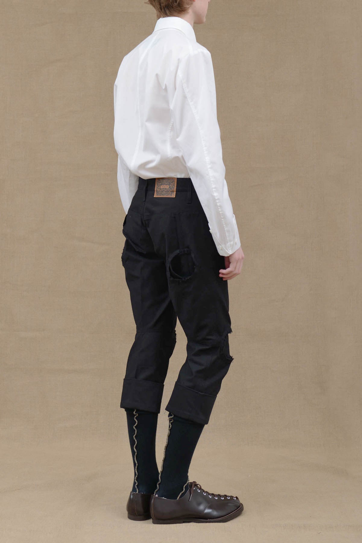 Trousers 820- Denim- Black Stitch