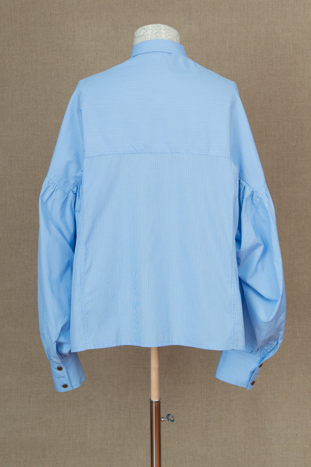 Shirt 87C- Cotton100%- Broad Stripe Gather Stitch- 3 Layers- Blue –  Christopher Nemeth