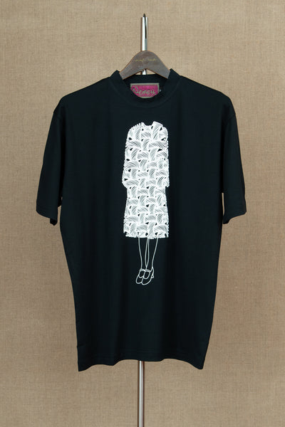 Tshirt Printed- Cotton100% Jersey- Dress Rope- Black