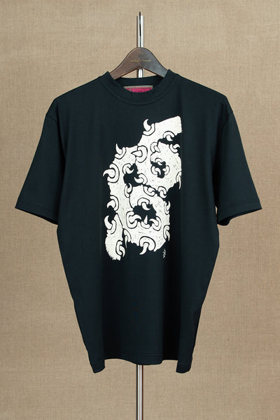 Tshirt Printed- Cotton100% Jersey- Dave Baby Vine- Black