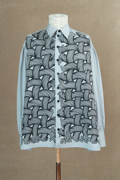 Shirt 893- Cotton100% Broad 100- 89 Pattern Rope- Pale Grey