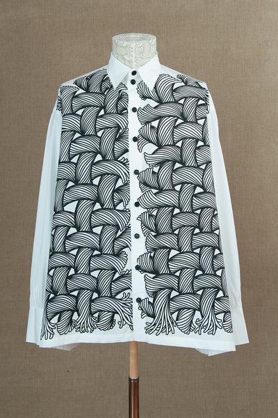 Shirt 893- Cotton100% Broad 100- 89 Pattern Rope- Off White