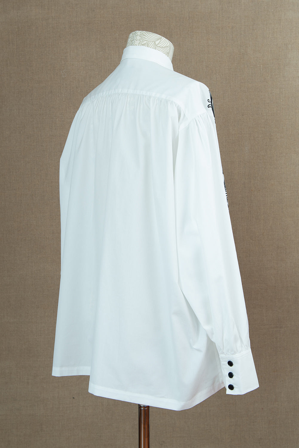 Shirt 87C Collar- Cotton100% Broad Gather Stitch- 3 Layers-Off White