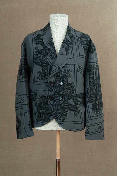 Jacket 2832- Cotton100% Oxford Print- 42S Pattern Rope- Grey